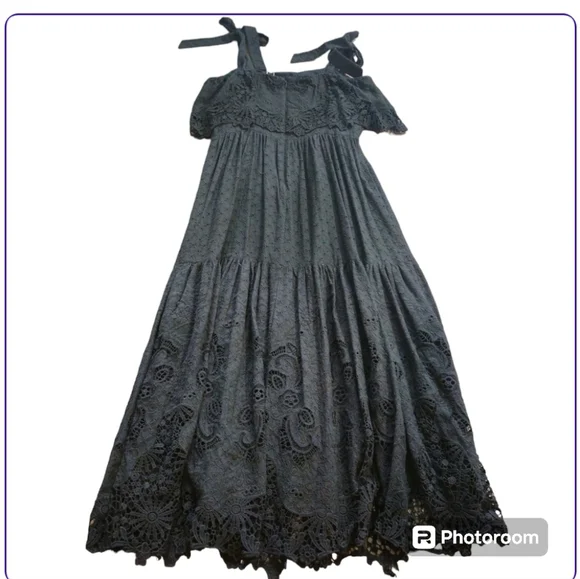 Antonio Melani Black eyelet Dress Midi NWT sz 8 - Picture 8 of 15